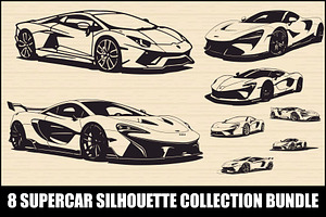 Supercar Silhouette Bundle, an Illustration by Designs_River