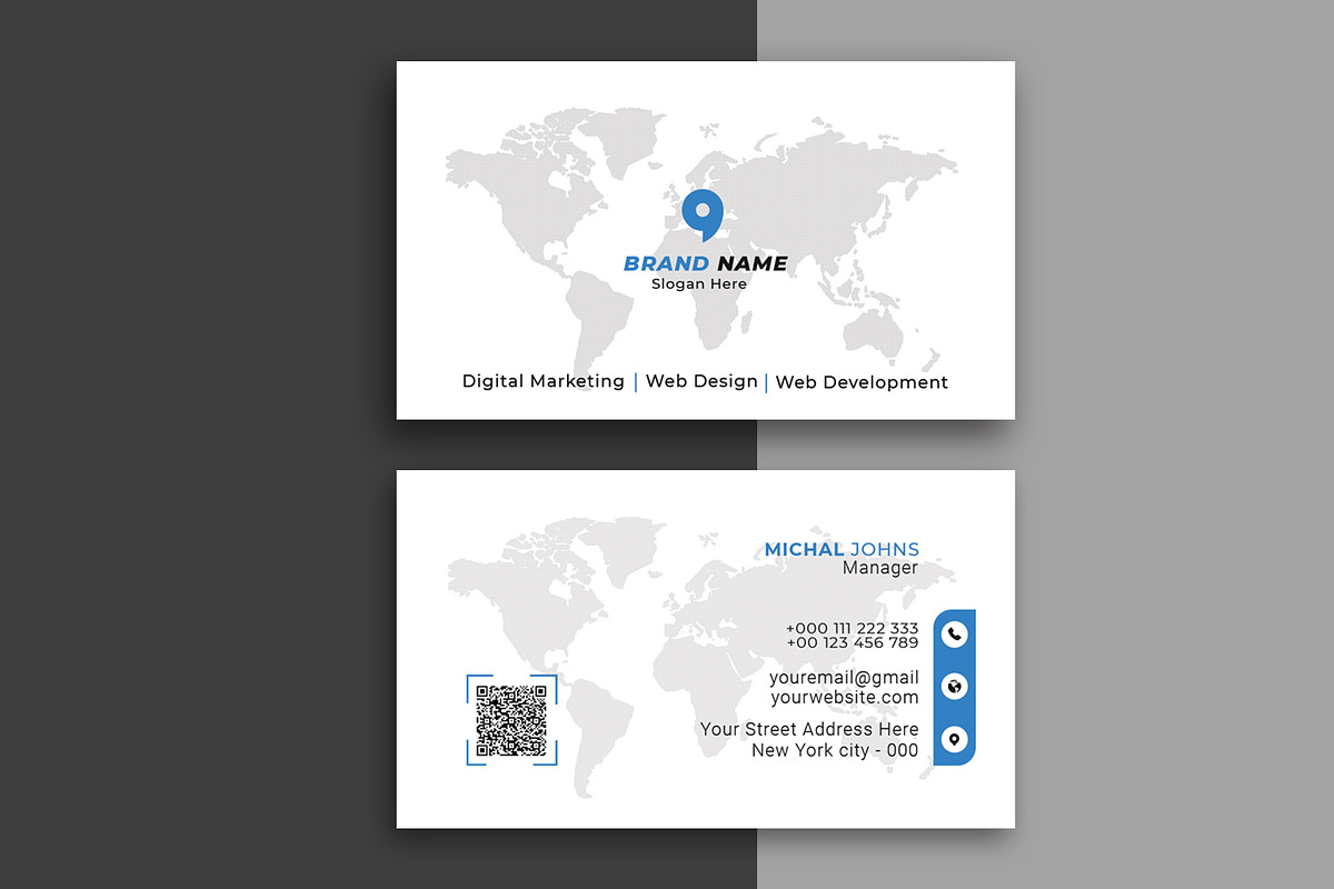 Corporate Business Card Template, a Business Card Template by Saman Osama (Photo 1 of 3)