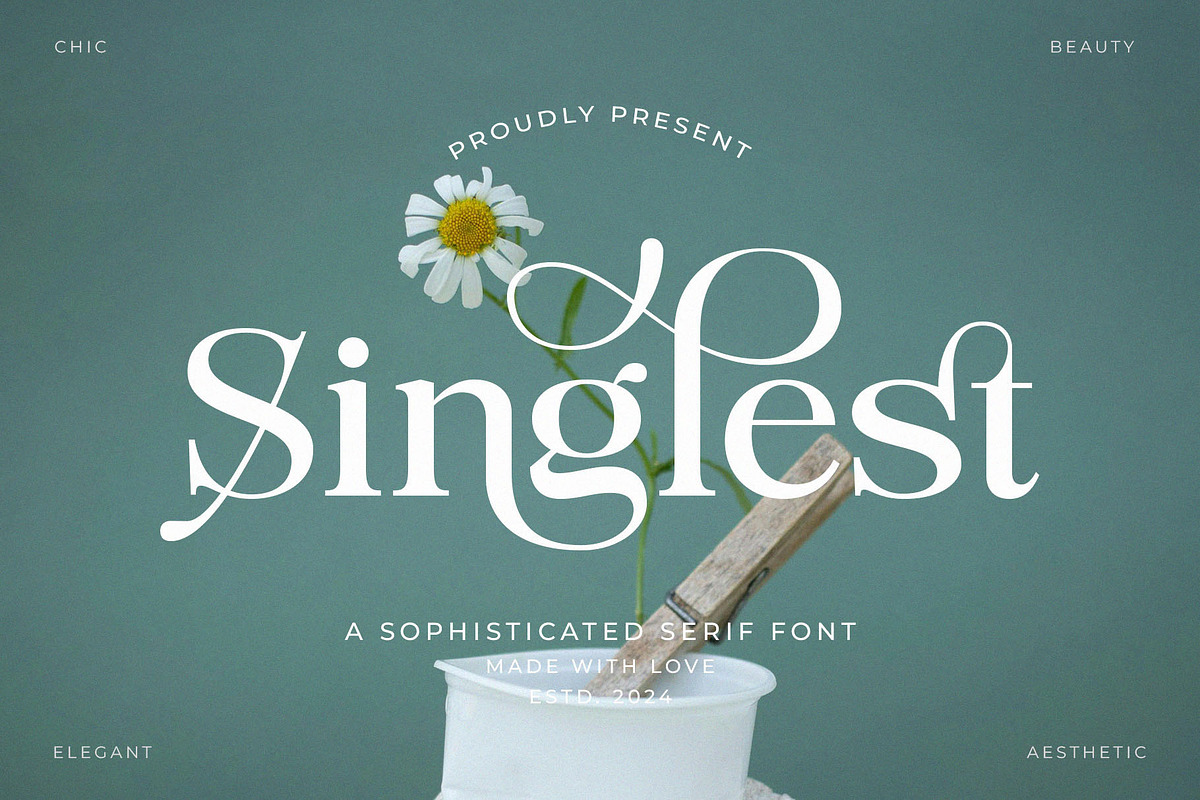 Singlest - Sophisticated Serif, a Serif Font by Jimoji (Photo 1 of 11)