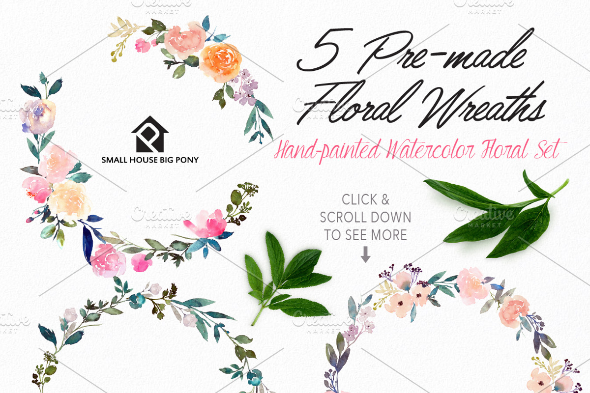 Corazon - Watercolor Floral Set, an Illustration by SmallHouseBigPony (Photo 4 of 12)
