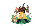 Hunters hunting, shooting in forest, a Person Illustration by PaperTrident (Thumbnail 4 of 6)