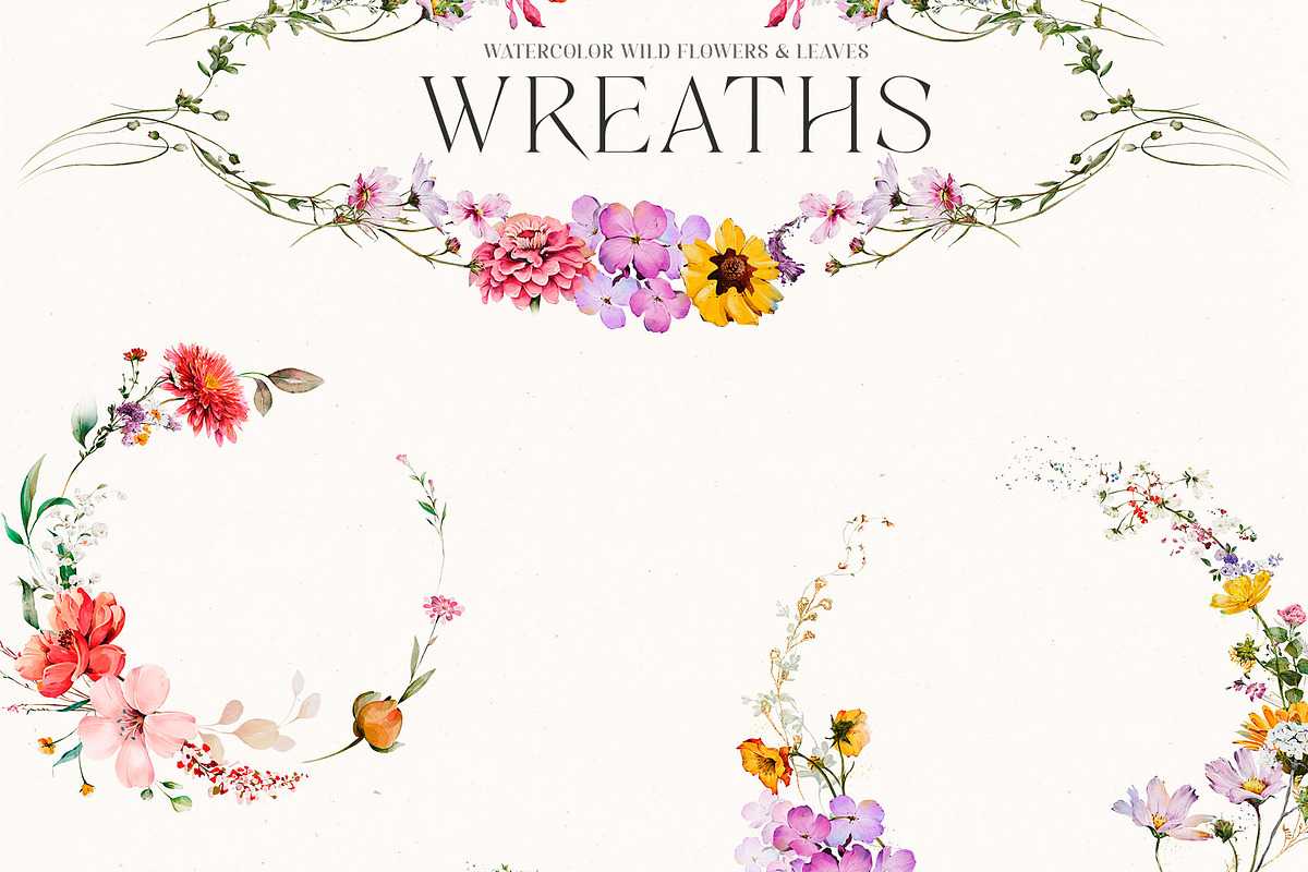 Watercolor Wildflowers & Leaves, a Decorative Illustration by Damian Roh (Photo 13 of 24)