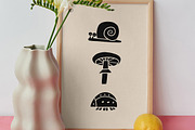 Linocut Meadow Clipart Bundle, an Illustration by ClayStudio (Thumbnail 4 of 8)