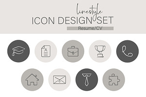 Linestyle Icon Design Set Resume