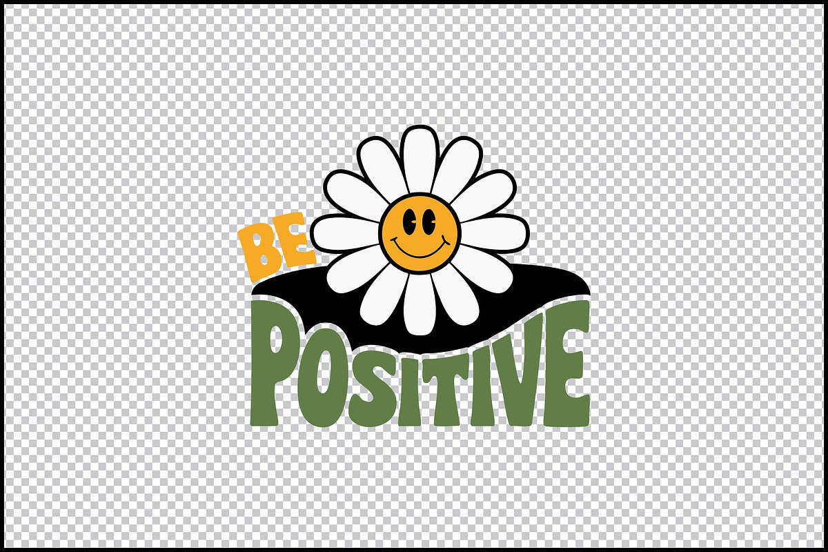 Be Positive Daisy Smile Flower SVG, an Object Graphic by BeeCraftR (Photo 2 of 2)