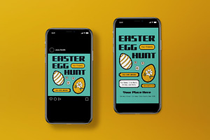 Cyan Y2K Easter Egg Hunt Flyer Set