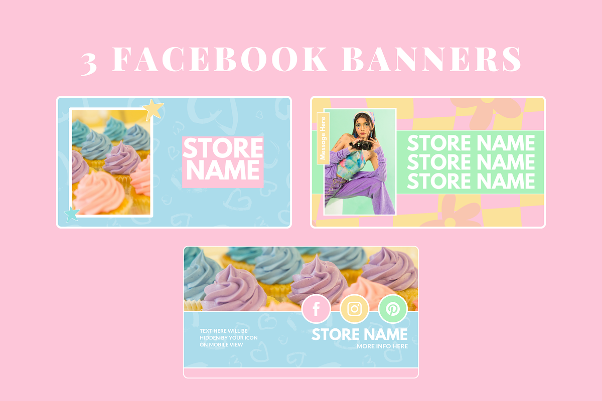 Cute Social Media Banners + Icons, a Social Media Template by SunshineStudioBoutique (Photo 5 of 9)