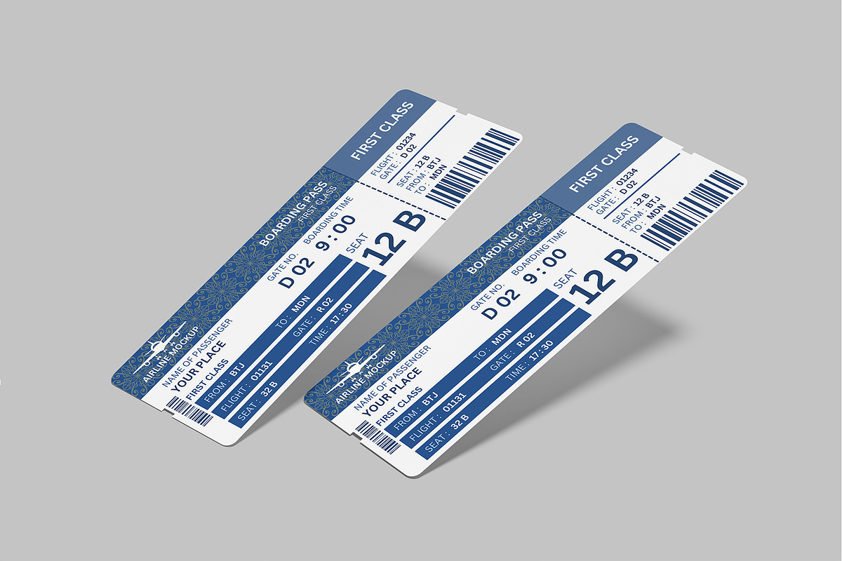 Boarding Pass Mockup, a Product Mockup by lamorastudio (Photo 3 of 13)