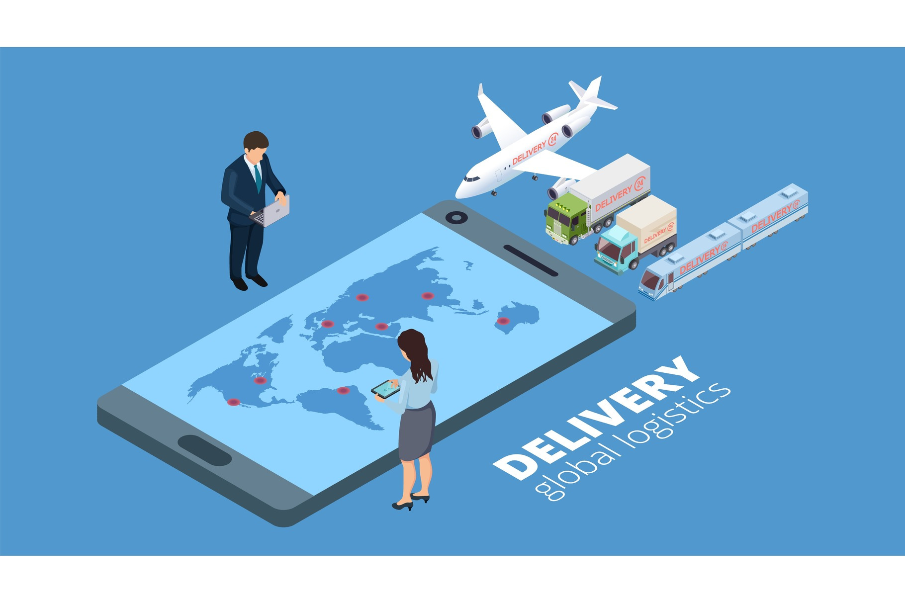 Delivery Global Logistics Delivery by Valerie Bodnar  Creative Market