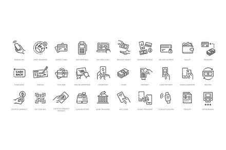 Business As Usual Financial Icon Set | Outline Icons ~ Creative Market