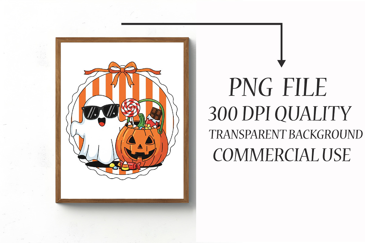 Halloween Ghost Treat Hand-Drawn Fra, an Illustration by Libby Wishes (Photo 2 of 6)