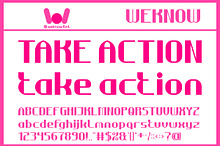 Take action font