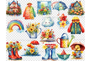 Rainy Day Clipart Spring Clipart