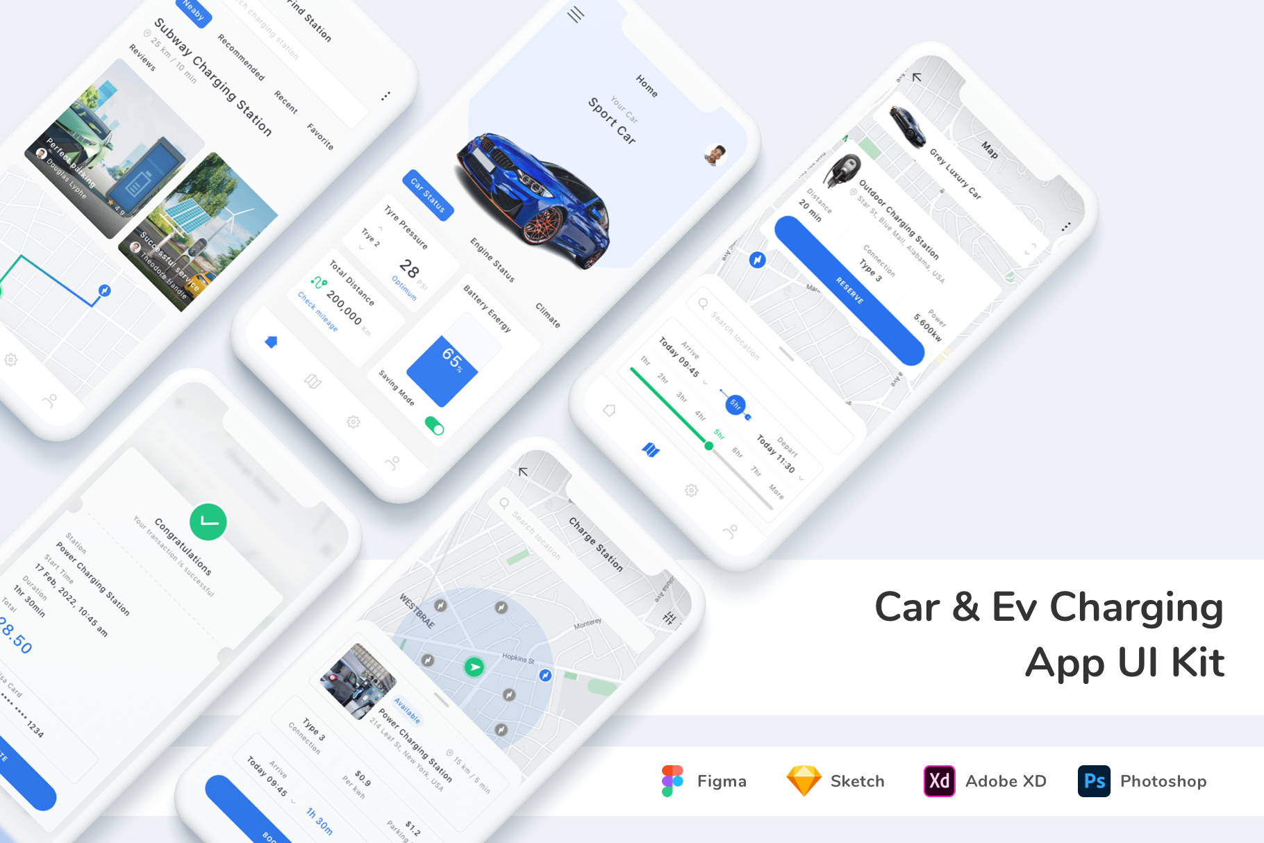 Car & Ev Charging App UI Kit, an UI Kit Template by Betush