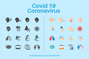 Corona Virus Covid-19 Virus Icons, an Outline Icon by Karawan (Thumbnail 3 of 3)