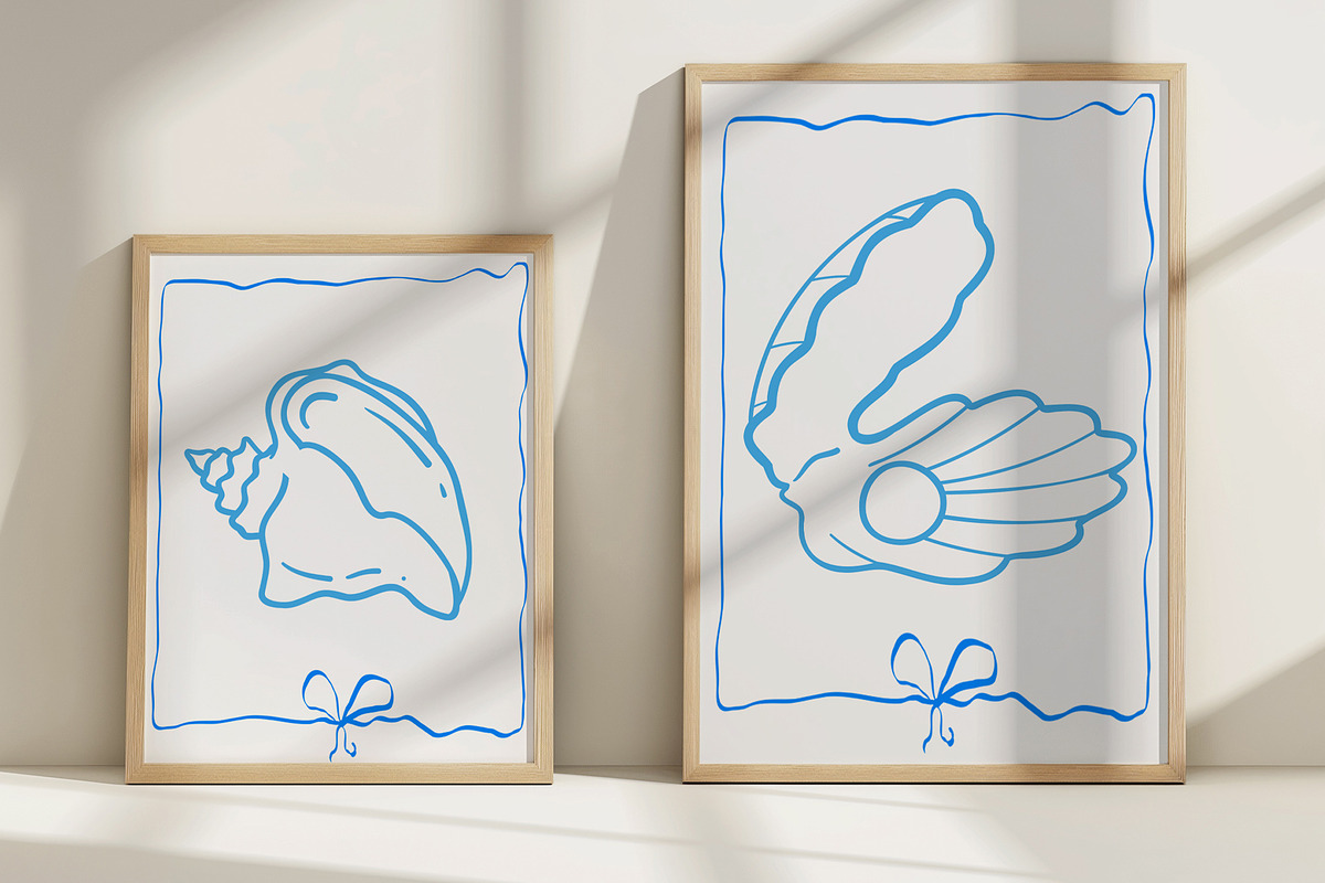 Seashells Lineart, a Seasonal Illustration by Carpet Tapete Pretzel (Photo 7 of 8)