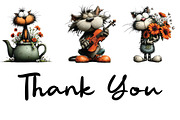 Whimsical Cats Clipart Bundle, an Illustration by CraftArtStudio (Thumbnail 6 of 6)