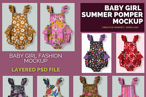 Baby Girl Summer Romper Mockuup