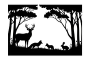 Wildlife Forest Silhouette Vector Bu, an Illustration by Designs_River (Thumbnail 31 of 51)