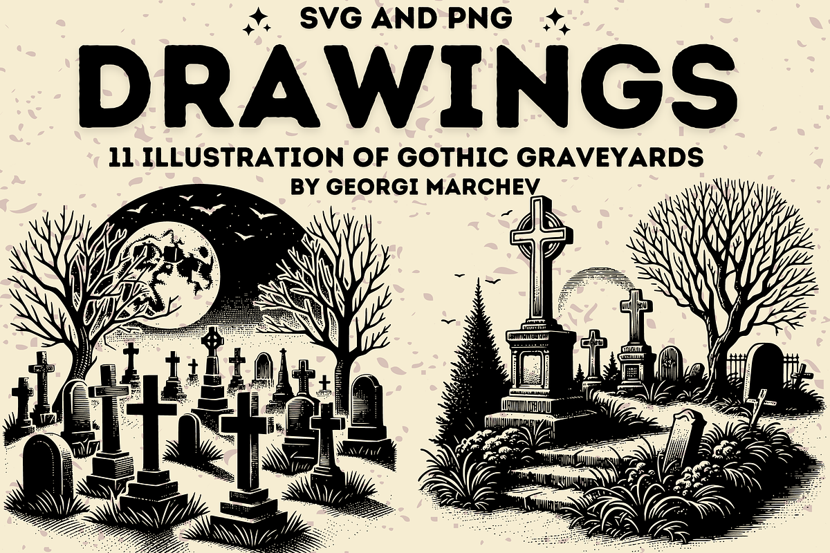Graveyard Graves Spooky Illustration, an Object Illustration by Ray Crimson