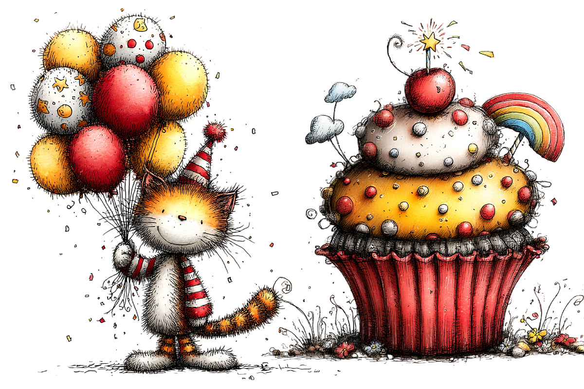 Whimsical Happy Birthday Clipart, a Graphic by CitraGraphics (Photo 3 of 4)
