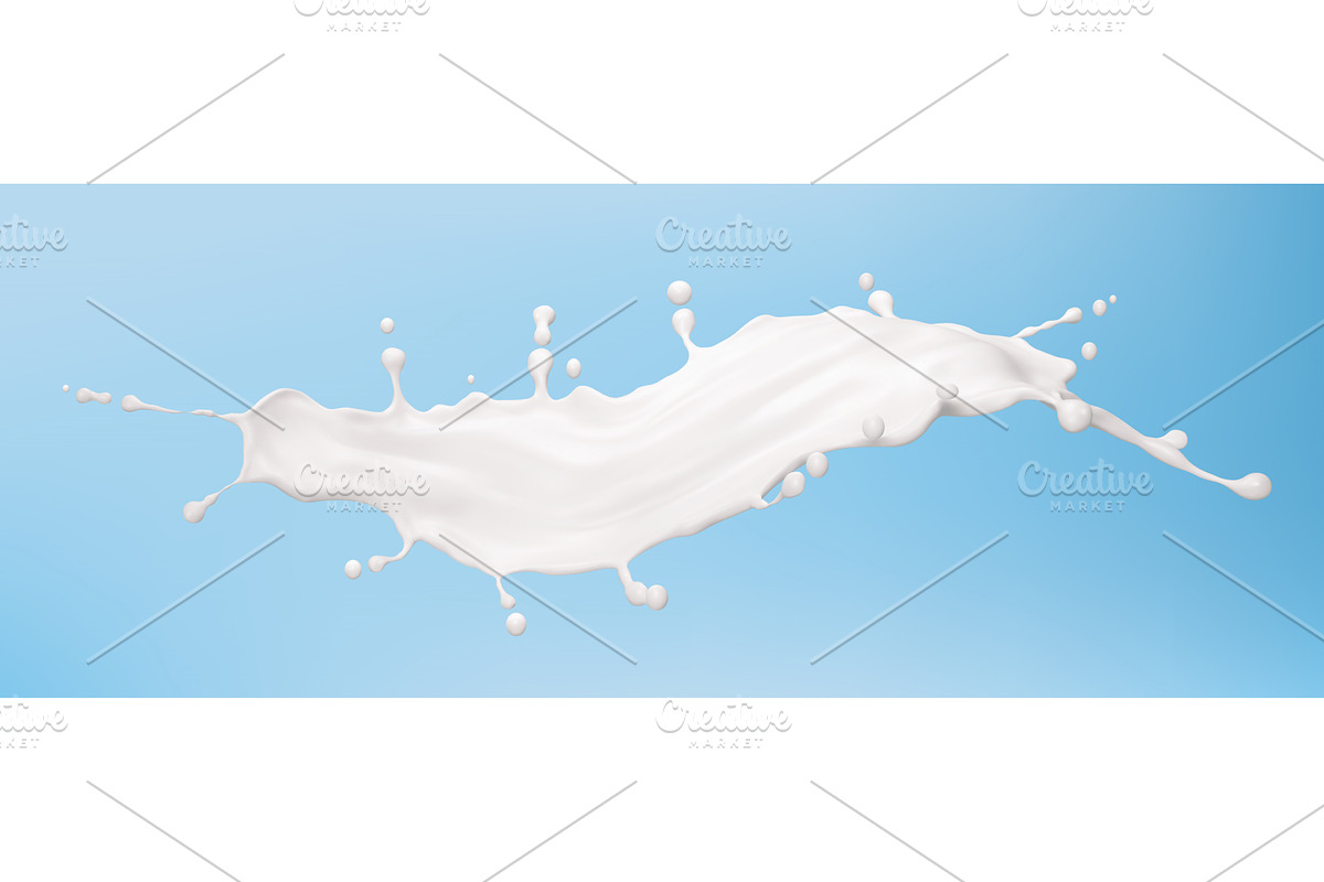Milk wave splash dynamic motion, a Food Illustration by art PVP - market