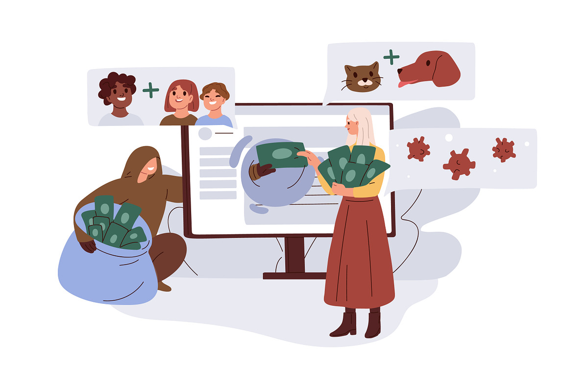 Internet fraud and scam concept set, a Technology Illustration by Good Studio (Photo 6 of 7)