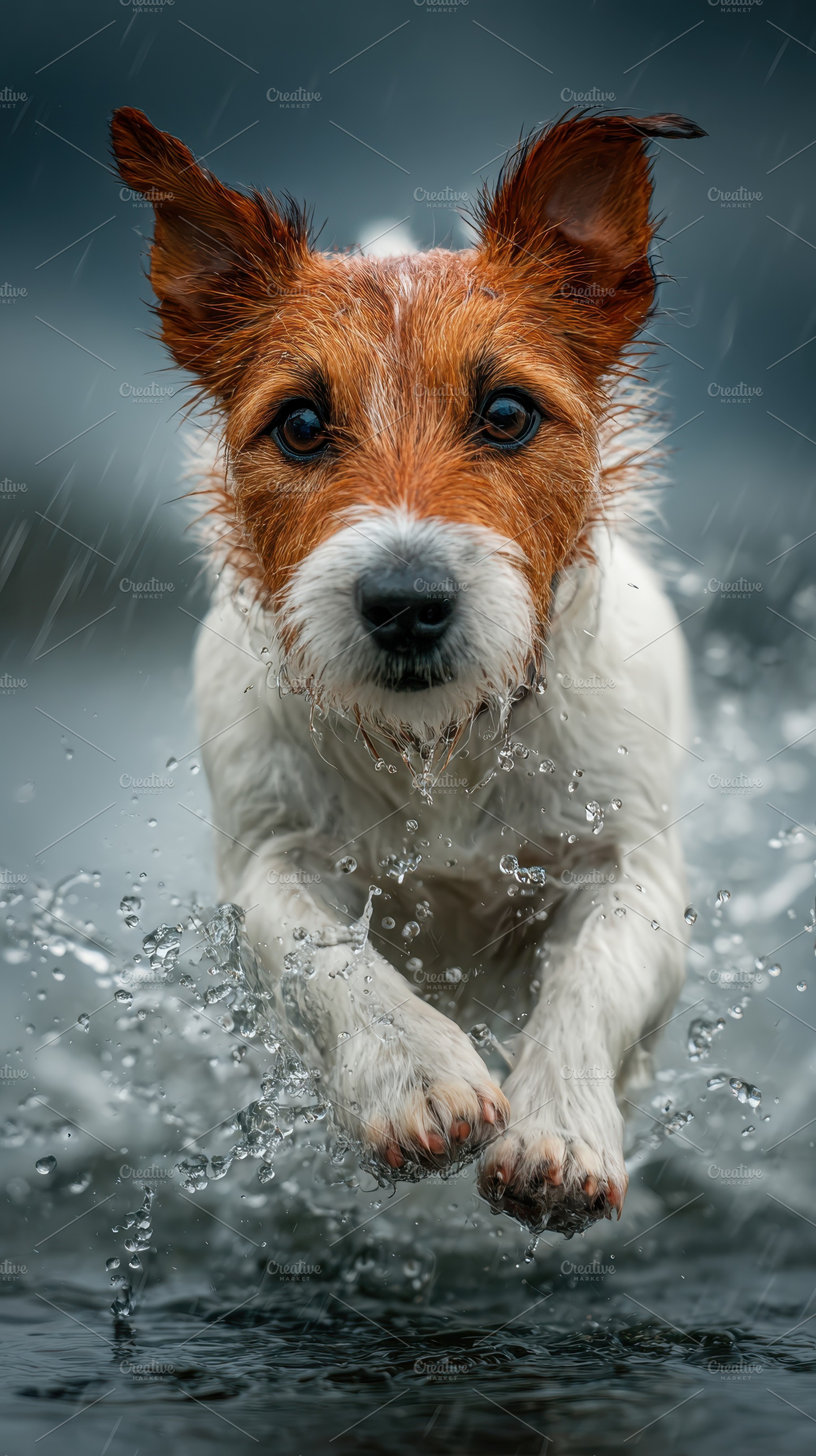 Jack Russell Terrier running through, a Photo by Pixeness Studio