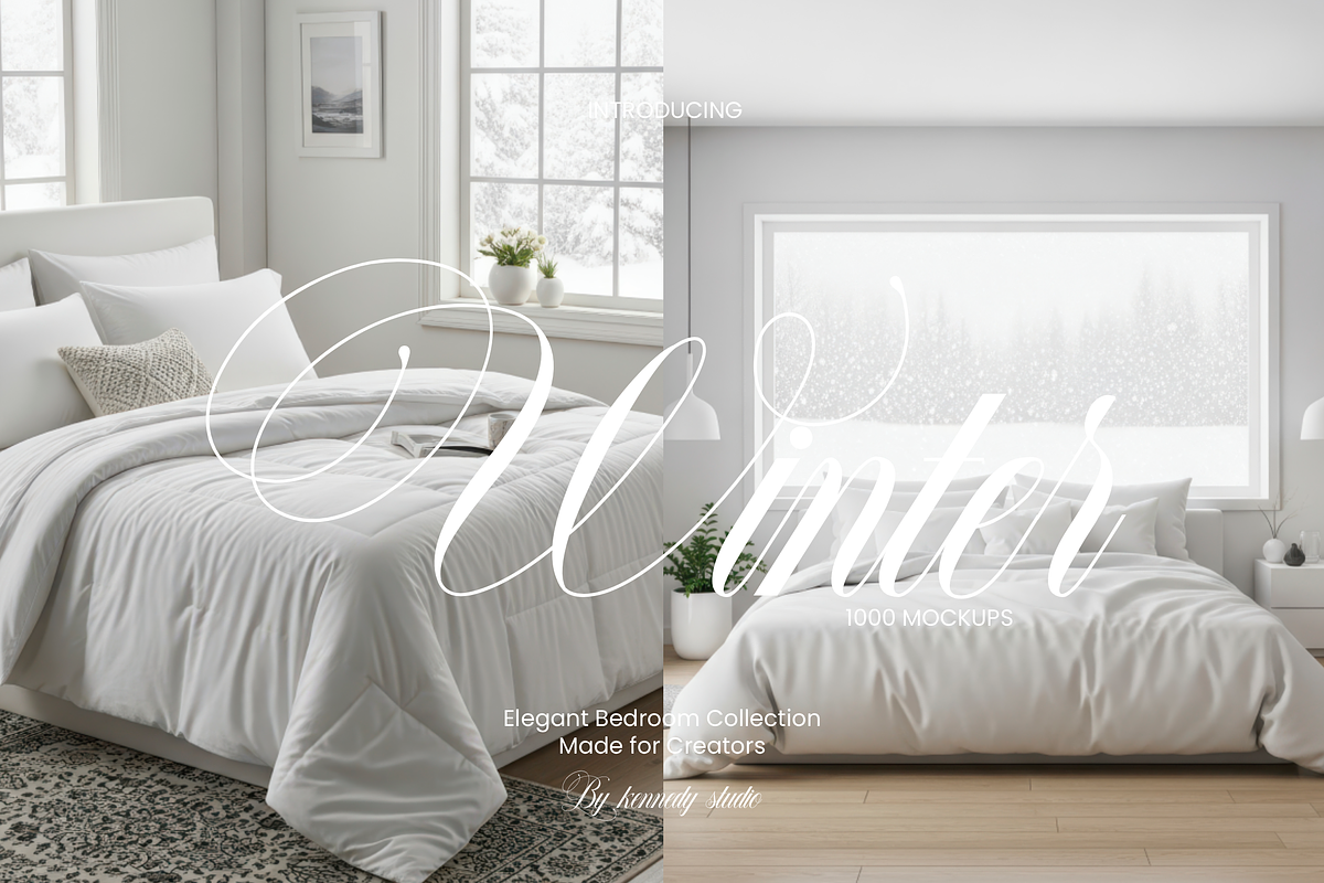Ultimate Winter Bed Scene 1000 JPG, a Household Mockup by KennedyStudio (Photo 1 of 15)