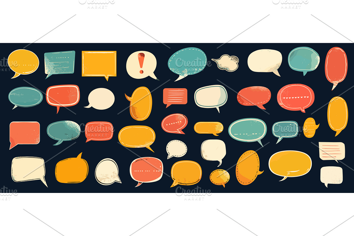 Chalk speech bubbles. Colorful, an Object Illustration by Stock-Smart-Start