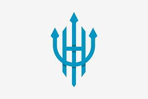 Letter H Trident Logo, a Branding & Logo Template by Buqancreative