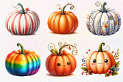 Whimsy Pumpkin Clipart PNG, an Illustration by Dream Creation (Thumbnail 4 of 7)