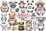 Halloween Cute Boo Animals Clipart, an Animal Illustration by RobertsArt (Thumbnail 1 of 7)
