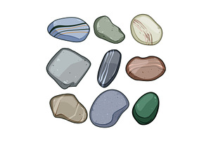 Smooth natural stones collection, an Object Illustration by pikepicture