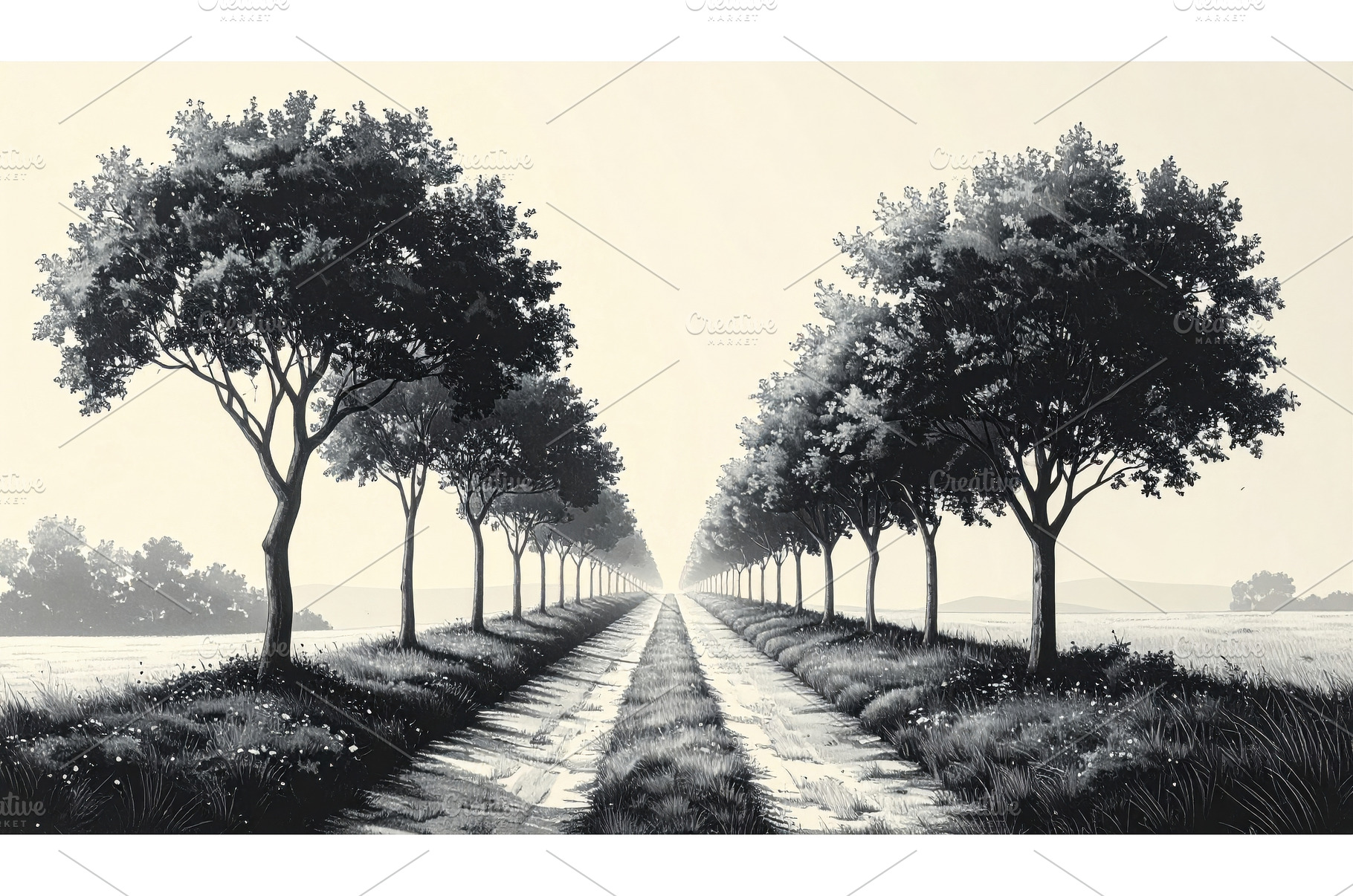 Black and white watercolor, a Nature Photo by Igor Tichonow