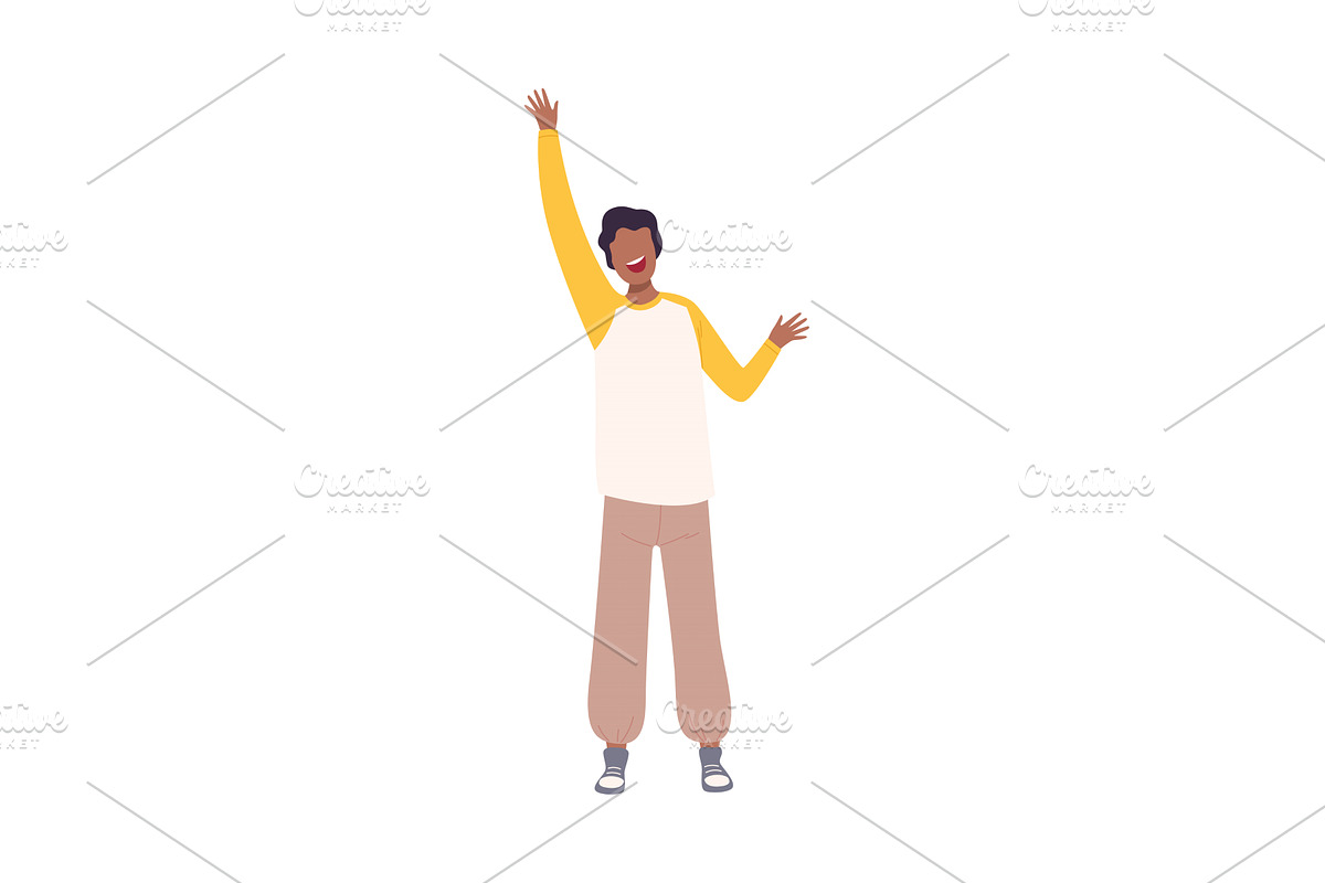 Young African American Man Standing, a Person Illustration by TopVectors