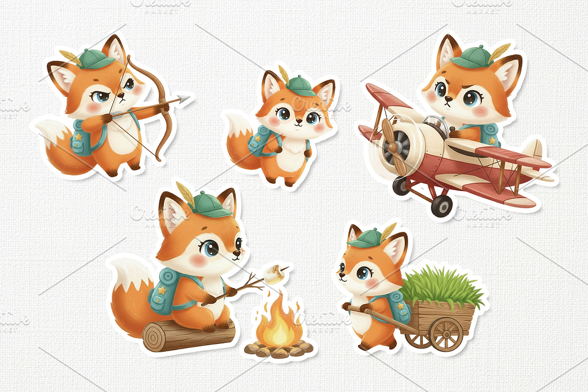 Playful Little Fox Cute Character, an Animal Illustration by Gohsantosa (Photo 4 of 4)