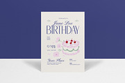 Floral Birthday Invitation, an Invitation Template by graphicook (Thumbnail 1 of 3)