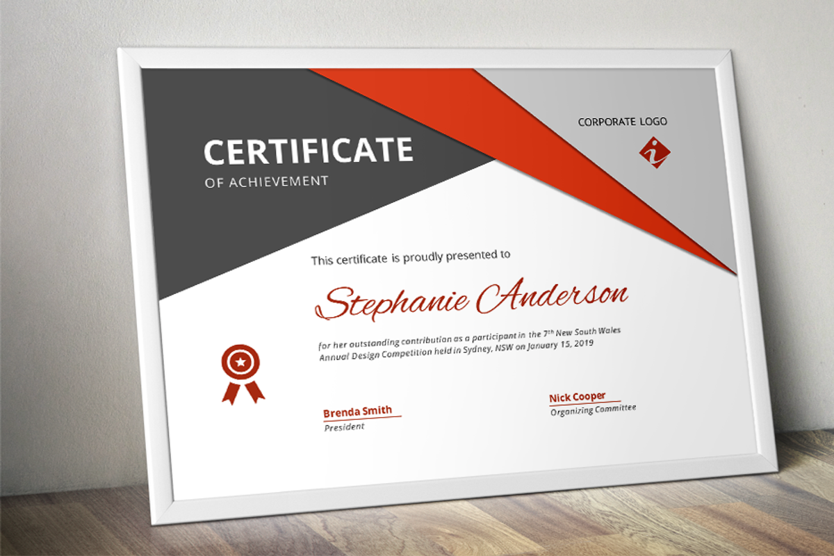 Big triangle Word docx certificate, a Stationery Template by Inkpower (Photo 1 of 6)