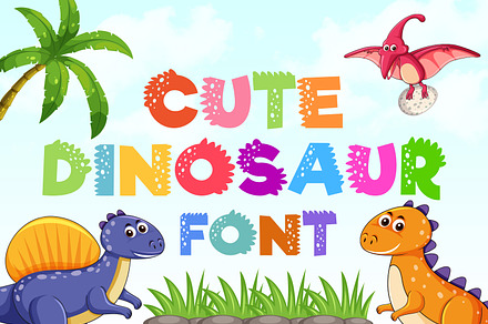Cute Dinosaur Font, a Font by OWPictures