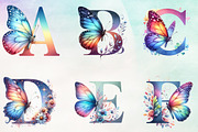 Watercolor Butterflies Alphabet, a Work Illustration by Craft Nest (Thumbnail 2 of 6)