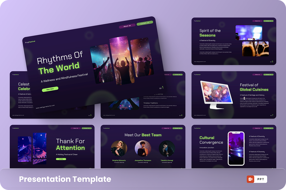 Proposal Festival PowerPoint, a Presentation Template by GraphauseProject (Photo 1 of 6)