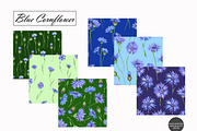 Watercolor Cornflower Patterns, an Illustration by OlDm_Shop (Thumbnail 2 of 10)