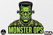 Camo Monster Halloween Sublimation, an Illustration by DreamCafeArt (Thumbnail 1 of 6)