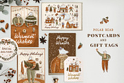 Christmas Bear Postcards & Gift Tags, an Animal Illustration by Yeticrab (Thumbnail 1 of 11)