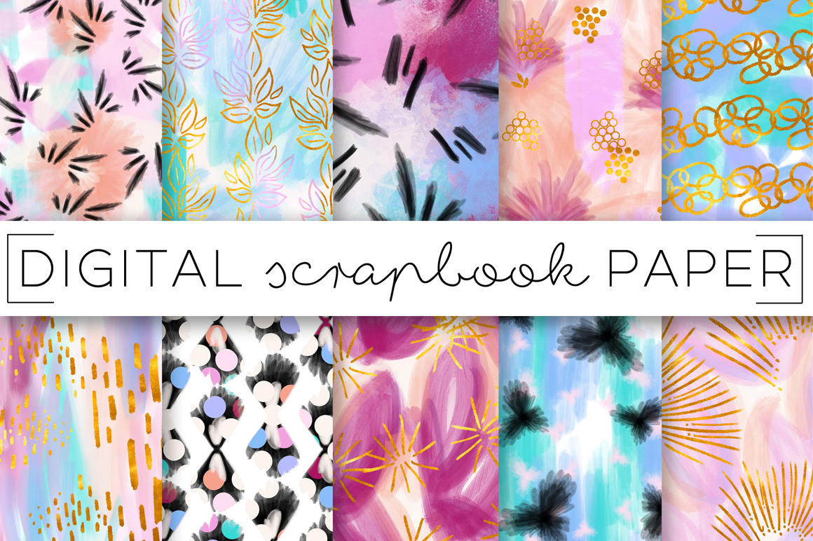 Neon Pastel Watercolor Digital Paper, a Pattern Graphic by TWG Designs