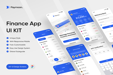 Paymoon - Finance App UI KIT, an UI Kit Template by Digital_Fantasies
