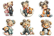 Cute Baby Girl Teddy Bear Clipart, an Illustration by DreamArtGraphic (Thumbnail 4 of 4)
