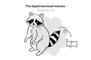 Hand-Drawn Raccoon Clipart PNG SVG, an Animal Illustration by ArtGiftsStudio (Thumbnail 5 of 5)