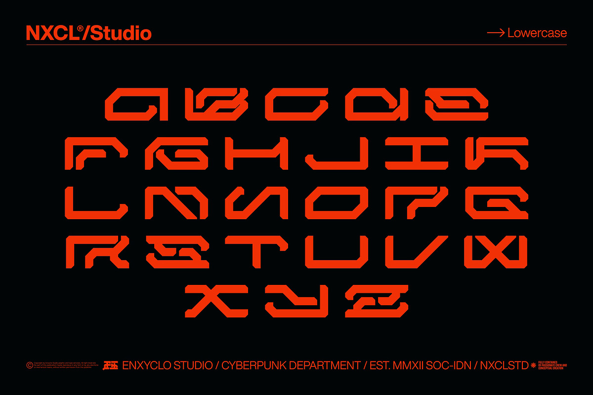 NCL GESROB - Cyberpunk Font, a Sans Serif Font by Enxyclo Studio (Photo 10 of 14)